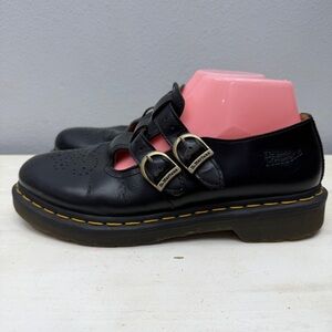 Dr. Martens Black Leather Mary Jane Shoes Size 8